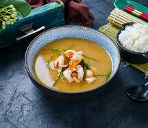 Мисо-суп с рисом и тигровой креветкой