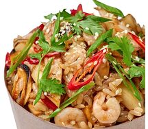 Острый рис с морепродуктами