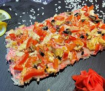 Японская пицца с курицей