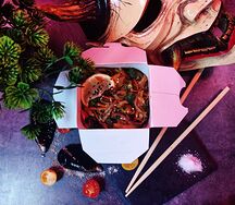Wok с морепродуктами соба