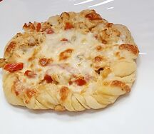 Слойка гижда с курицей и грибами 