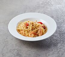 Паста с тигровыми креветками