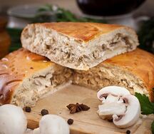 Пирог с курицей и грибами