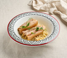 Сочная свиная грудинка с булгуром