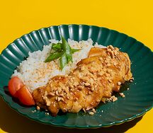 Курица в соусе терияки с белым рисом
