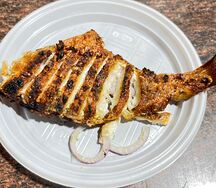 Морской окунь на углях