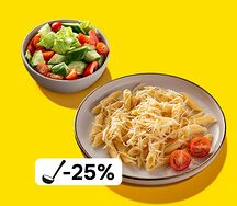 Обед с макаронами с сыром