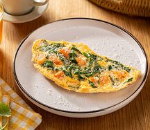 Омлет с креветками и шпинатом