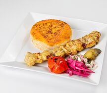 Шашлык из курицы с рисом