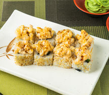 Запеченный ролл с креветкой