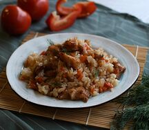 Тяхан японский с курицей