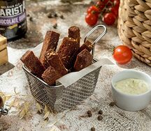 Гренки из бородинского хлеба с копч сыром