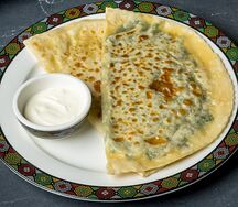 Кыстыбый с зеленью и сыром