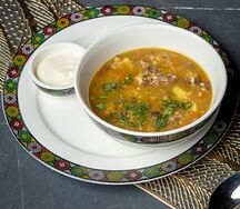 Деревенский суп с кониной
