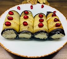 Рулет из баклажанов с орехами