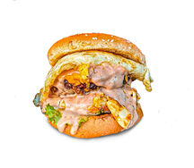 Burger Crunchy Double, Frites, Boisson