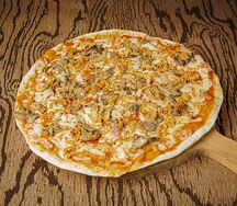 Pizza poulet champignons