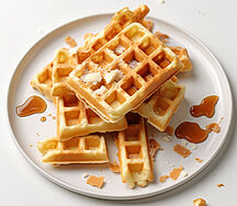 Waffles crumbled