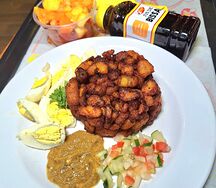 Lunch box Alloco oeuf + jus + salade de fruit
