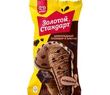 Мороженое в вафельном стаканчике Шоколадный пломбир и Брауни