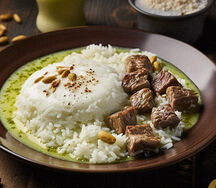 Eguisi soup and rice
