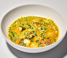 Okro soup and rice