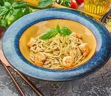 Лингвини с крабом и креветкой