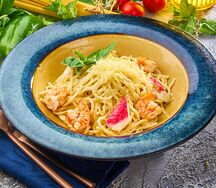 Лингвини с крабом и креветкой