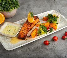 Форель с овощами