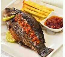 Igname poisson carpe frit