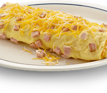 Omelette jambon fromage