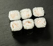 Эби ролл со спайси соусом