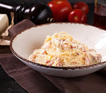 Паста Тальолини с соусом карбонара