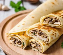 Блины с курицей и грибами