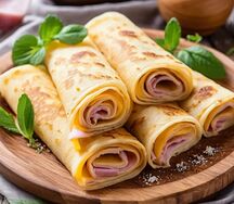 Блины с ветчиной и сыром