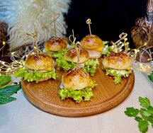 Мини-бургеры с ветчиной и сыром