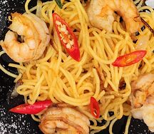 Вок с креветками большой