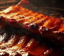 Свиные ребра гриль с соусом BBQ