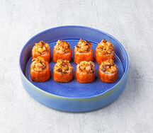 Запеченный ролл с угрем и лососем