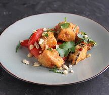 Салат с хрустящим баклажаном