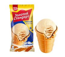 Мороженое Золотой стандарт Пломбир со сгущенкой