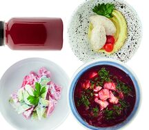 Комбо Салатик овощной со сметаной, борщ с курицей, котлетки куриные с пюре, морс ягодный