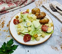 Салат Цезарь с креветками