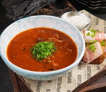 Томлёный борщ с брискетом