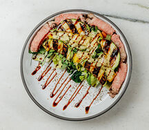 Теплый салат с ростбифом