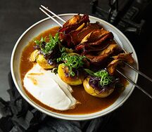 Пастрами на гриле с вешенками