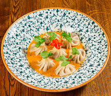 Патара-хинкали в сливочно-перечном соусе