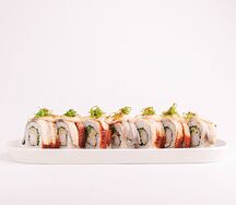 Опалённый угорь и креветка