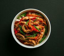 Лапша с курицей по японски
