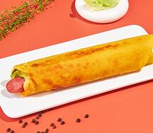 Курай с колбаской из говядины на гриле 